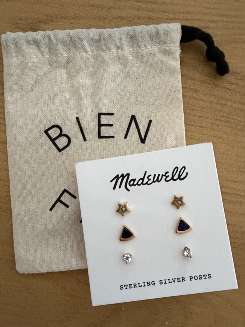 Madewell Desert Star 3-Pack Stud Earrings Sterling Silver Posts